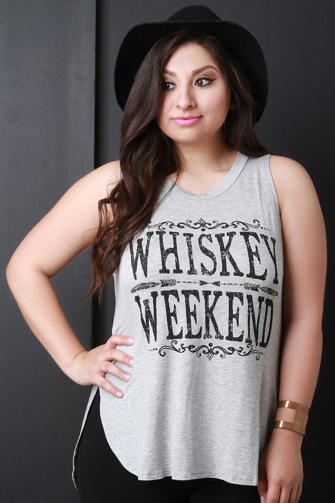 Whiskey Weekend Graphic Print Tank Top