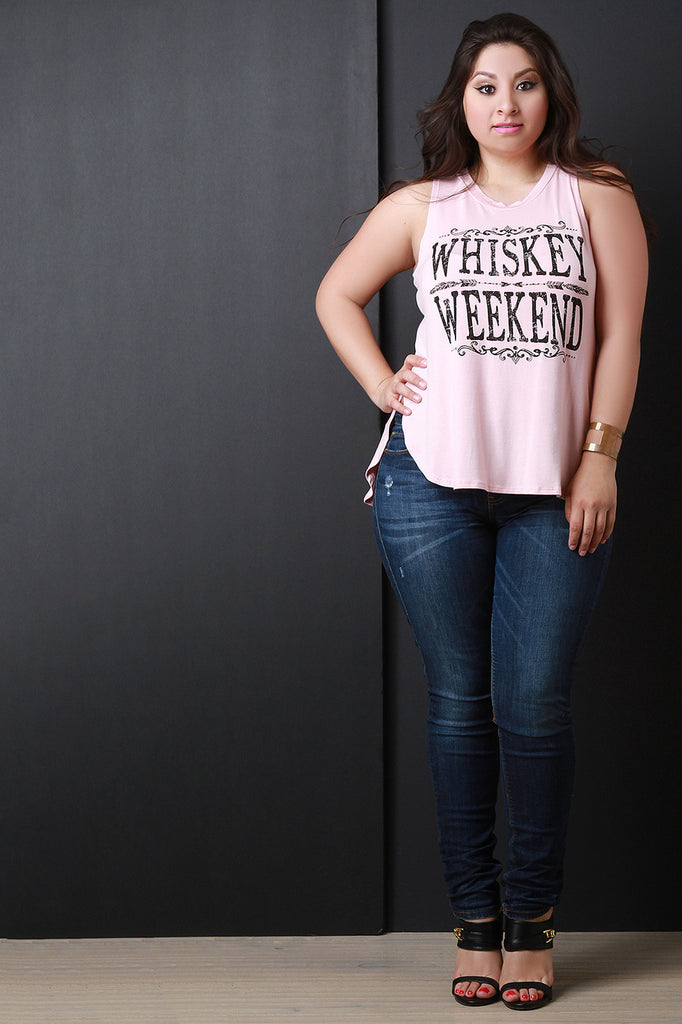 Whiskey Weekend Graphic Print Tank Top