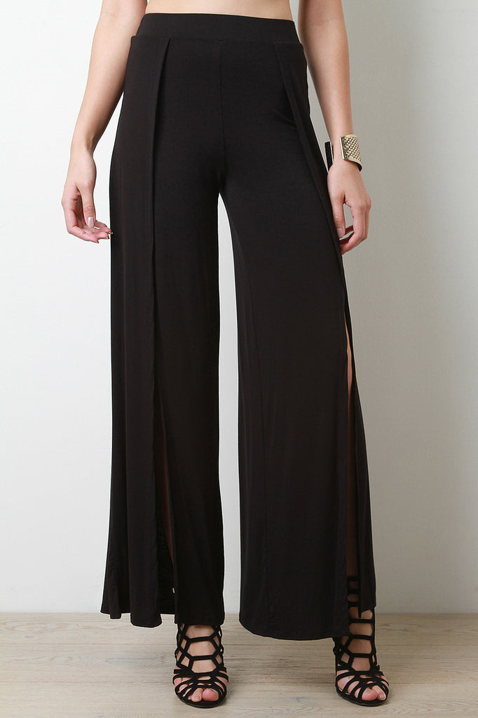 High Waist Wrap Flare Palazzo Pant