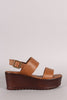 Bamboo Double Band Slingback Flatform Wedge