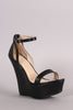 Wild Diva Lounge Open Toe Ankle Strap Platform Wedge