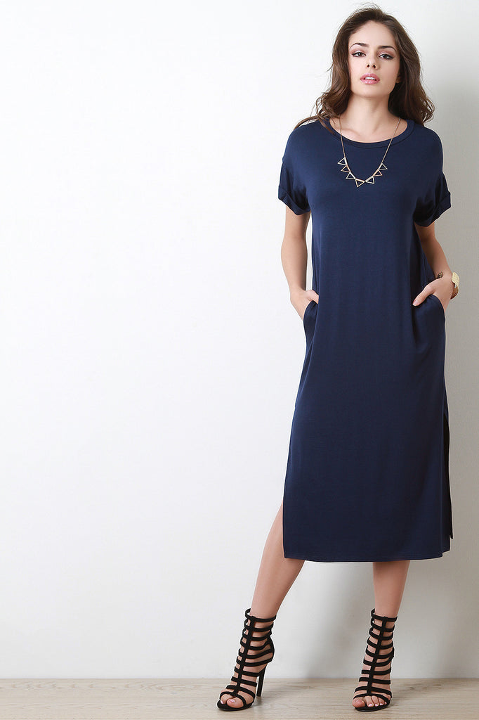 Pockets Midi T-shirt Dress