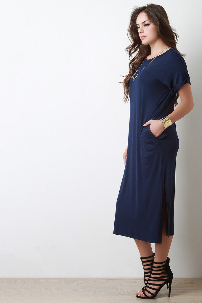 Pockets Midi T-shirt Dress