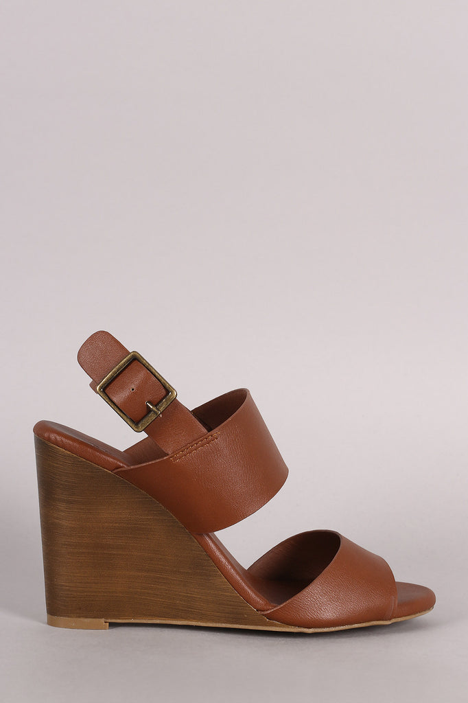 Bamboo Two-Band Slingback Wedge