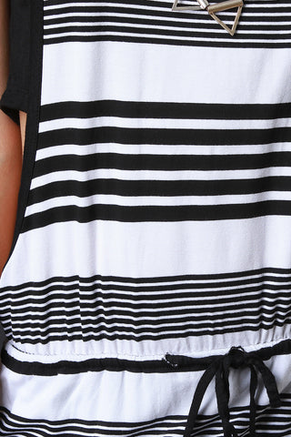 Side Cutout Striped Maxi Dress