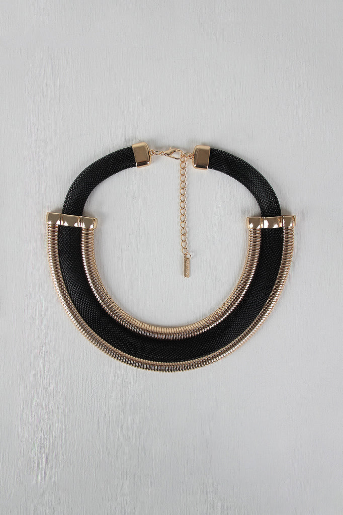 Omega and Mesh Contrast Necklace