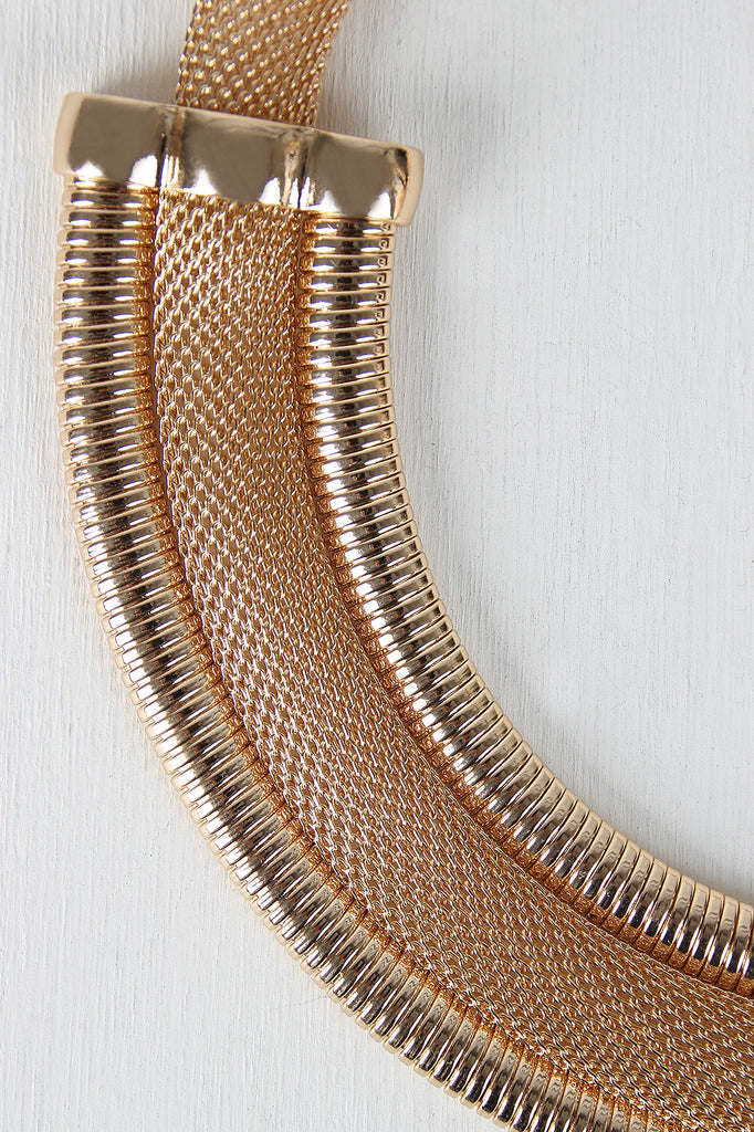 Omega and Mesh Contrast Necklace