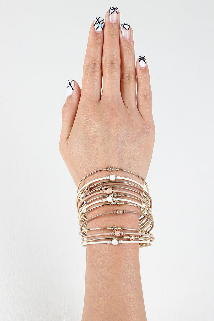 Stacked Multi Wire Cuff Bracelet