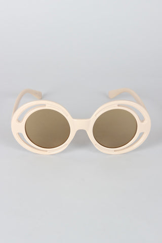 Bugs Eye Cutout Round Sunglasses