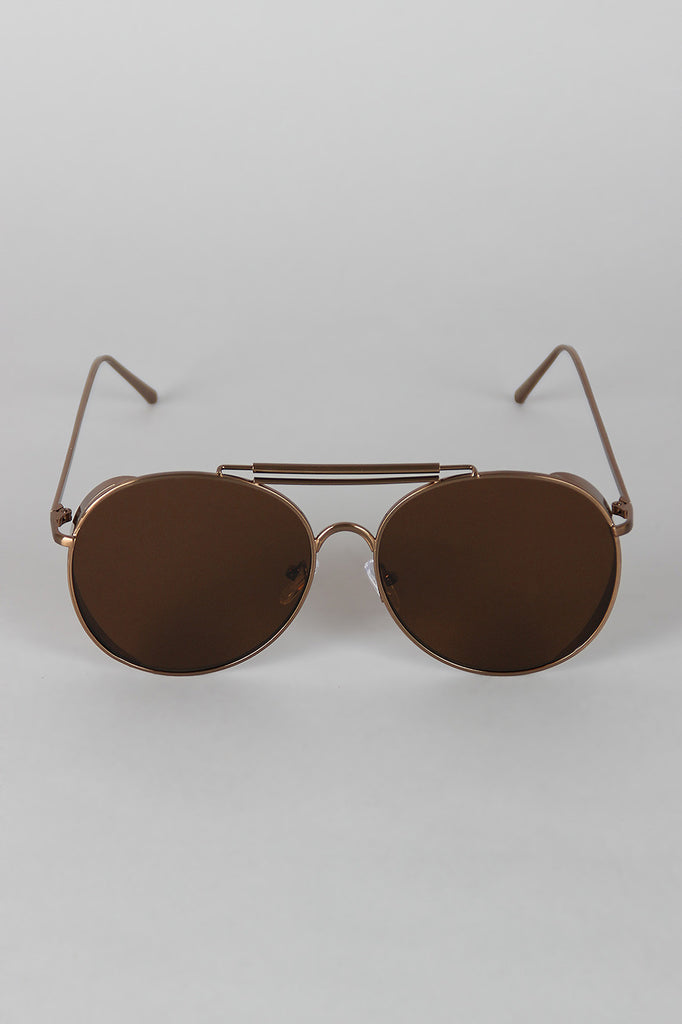 Straight Aviator Side Shield Sunglasses