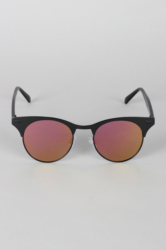 Semi-Rimless Matte Sunglasses