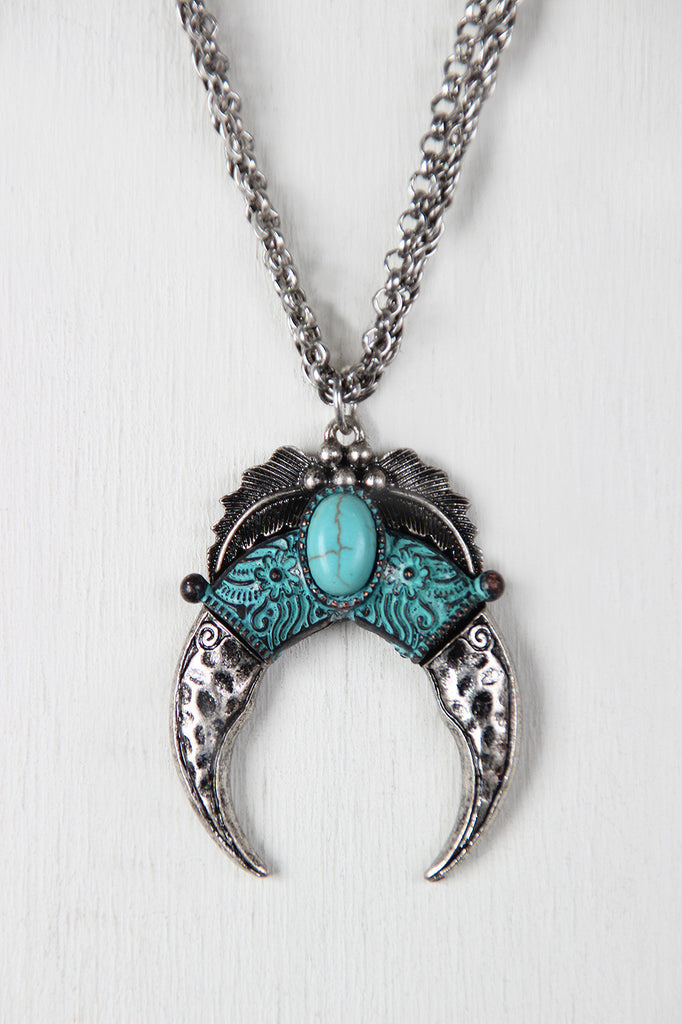 Crescent Turquoise Accent Necklace