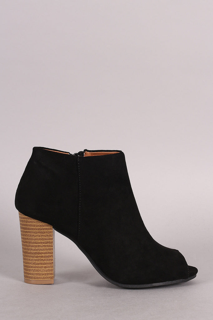 Qupid Peep Toe Ankle Booties