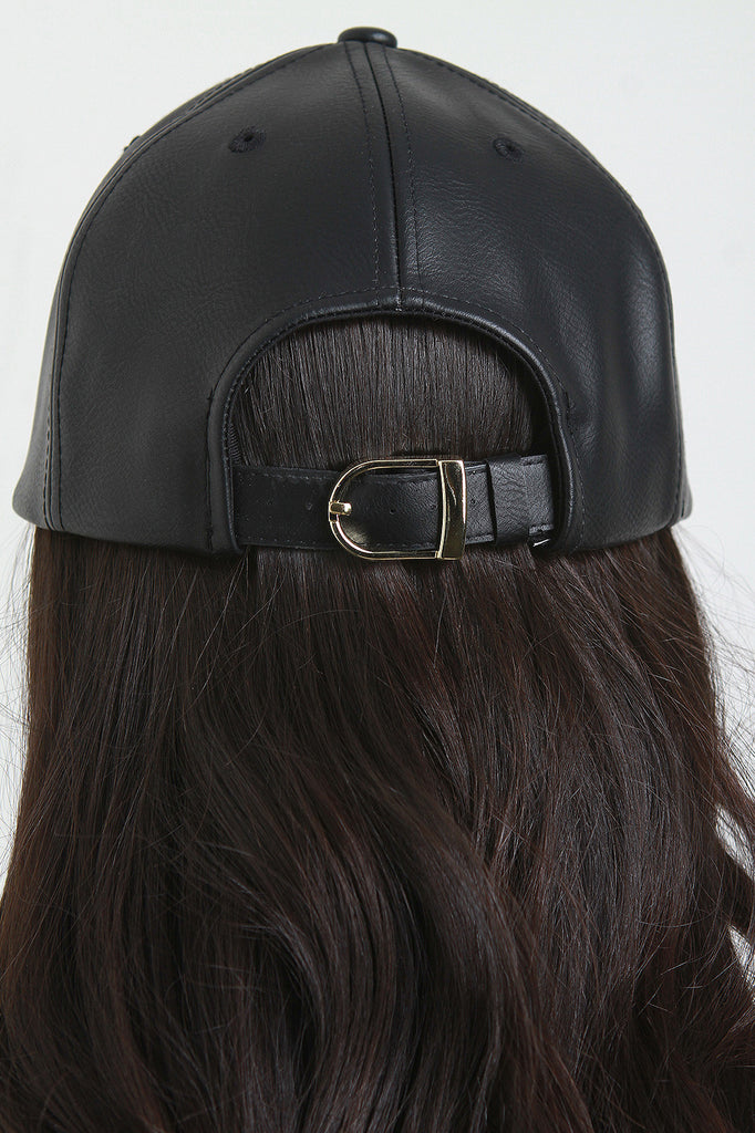 Vegan Leather Buckle Baseball Cap