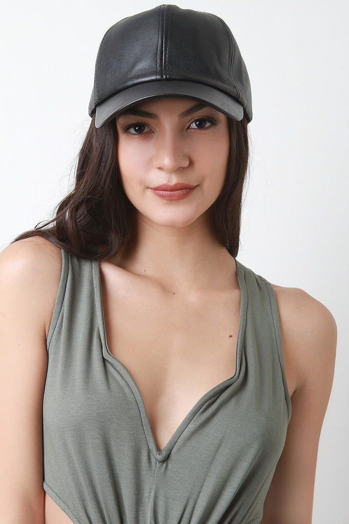 Vegan Leather Baseball Cap