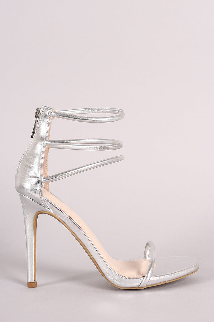 Anne Michelle Triple Ankle Strap Single Sole Heel