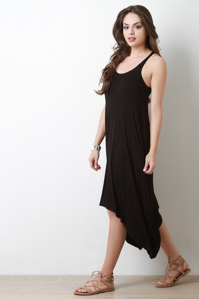 Trapeze Handkerchief Hem Maxi Dress