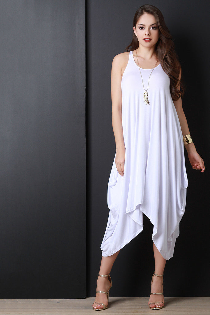 Trapeze Handkerchief Hem Maxi Dress