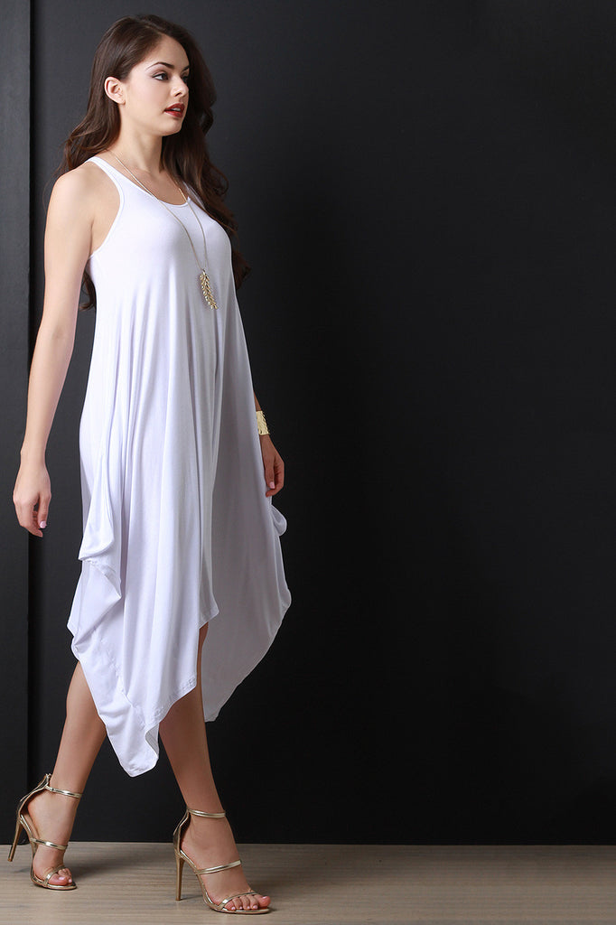 Trapeze Handkerchief Hem Maxi Dress