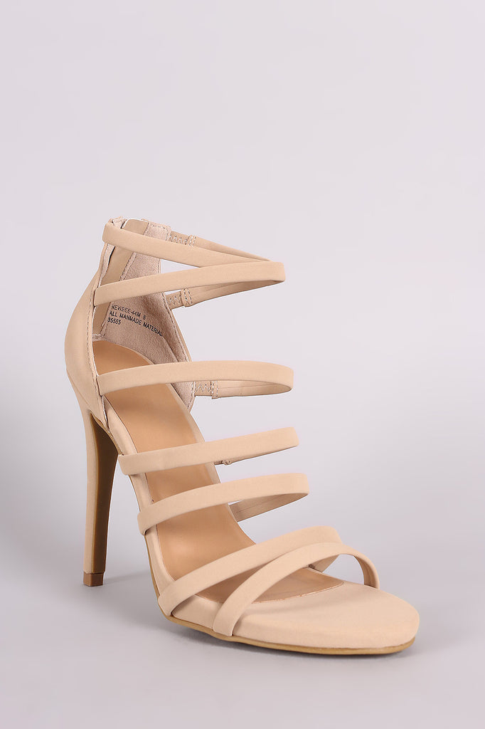 Anne Michelle Nubuck Strappy Ladder Up Stiletto Heel