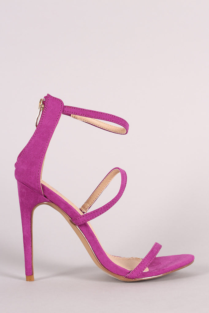 Liliana Suede Triple Straps Single Sole Heel