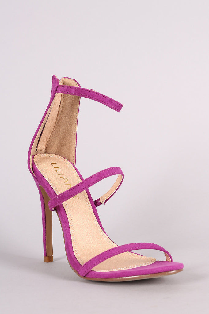 Liliana Suede Triple Straps Single Sole Heel