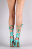 Wild Diva Lounge Suede Strappy Loop Lace-Up Platform Heel