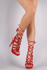 Wild Diva Lounge Suede Strappy Loop Lace-Up Platform Heel