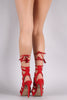 Wild Diva Lounge Suede Strappy Loop Lace-Up Platform Heel