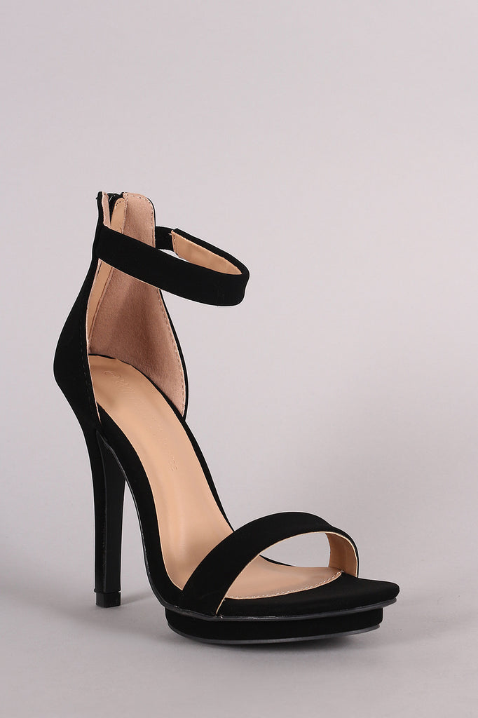 Wild Diva Lounge Nubuck Ankle Strap Stiletto Heel