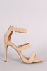 Anne Michelle Nubuck Triple Scalloped Straps Stiletto Heel