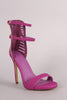 Nubuck Double Ankle Strap Caged-Back Stiletto Heel