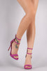 Nubuck Double Ankle Strap Caged-Back Stiletto Heel