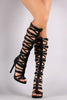 Liliana Caged Strappy Knee High Gladiator Heel