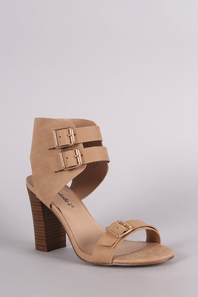 Breckelle Buckled Ankle Cuff Chunky Heel