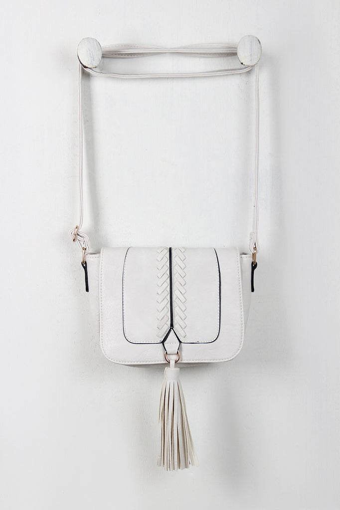 Vegan Leather Cross Body Tassel Bag