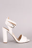 Wild Diva Lounge Crisscross Ankle Strap Chunky Heel