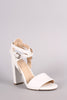 Wild Diva Lounge Crisscross Ankle Strap Chunky Heel