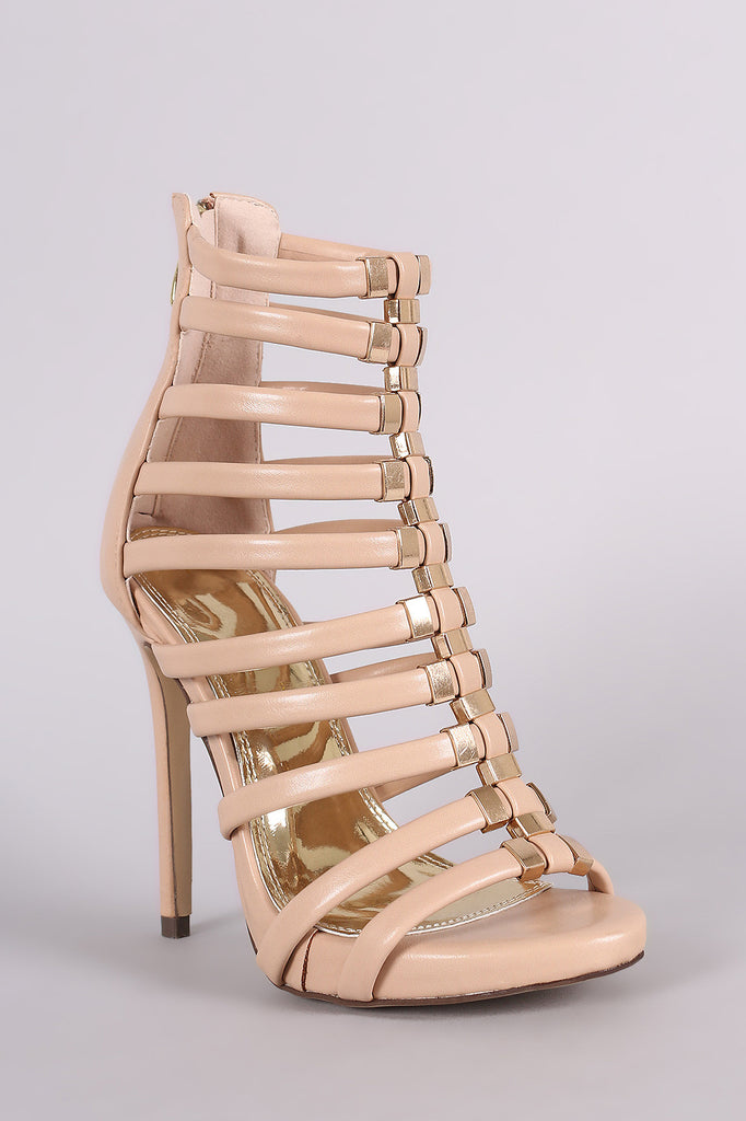 Gold Rhinestone Stilettos - Strappy High Heels - Gold Sandals - Lulus