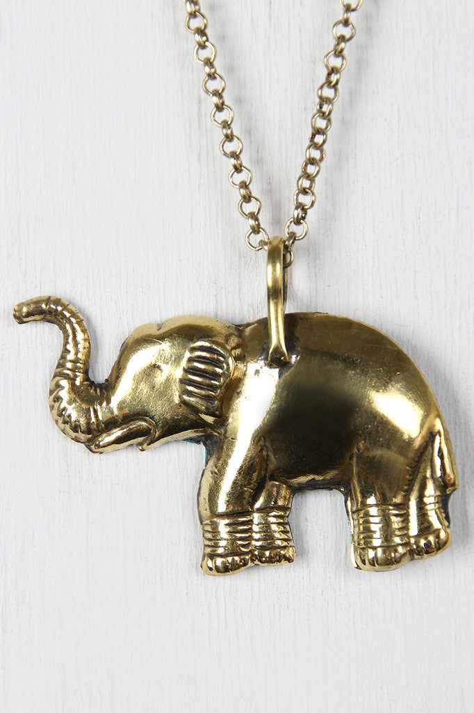 Split Personality Elephant Pendant Necklace