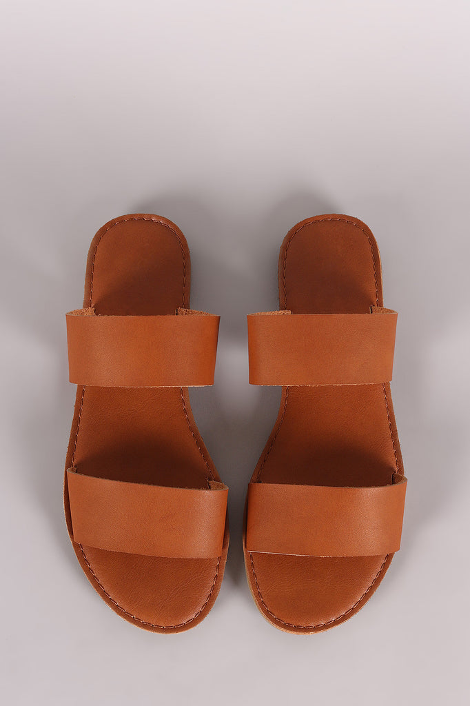 Double Band Slip On Flat Sandal