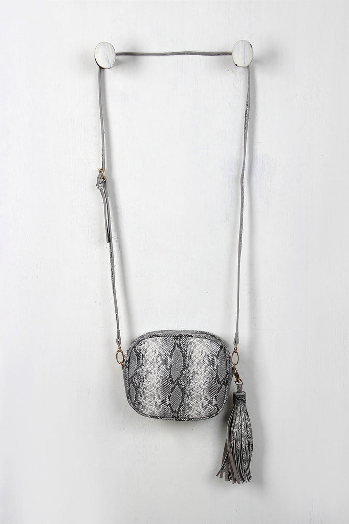 Python Tassel Shoulder Mini Bag