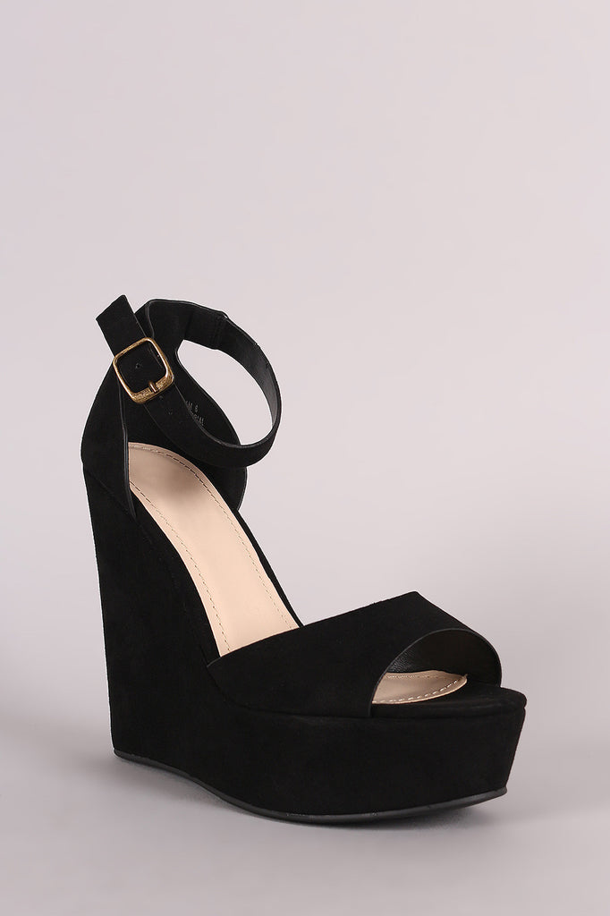 Bamboo Suede One Band Platform Wedge Shoe Heaven