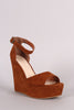 Bamboo Suede One Band Platform Wedge