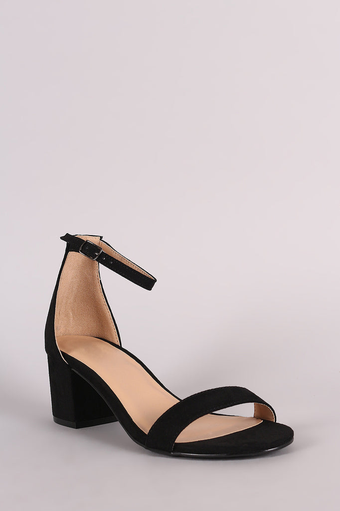 Single Band Open Toe Chunky Heel