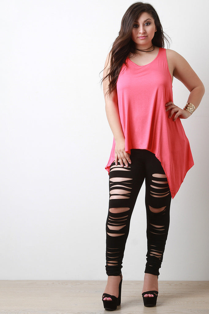 Asymmetrical Hem Sleeveless Top