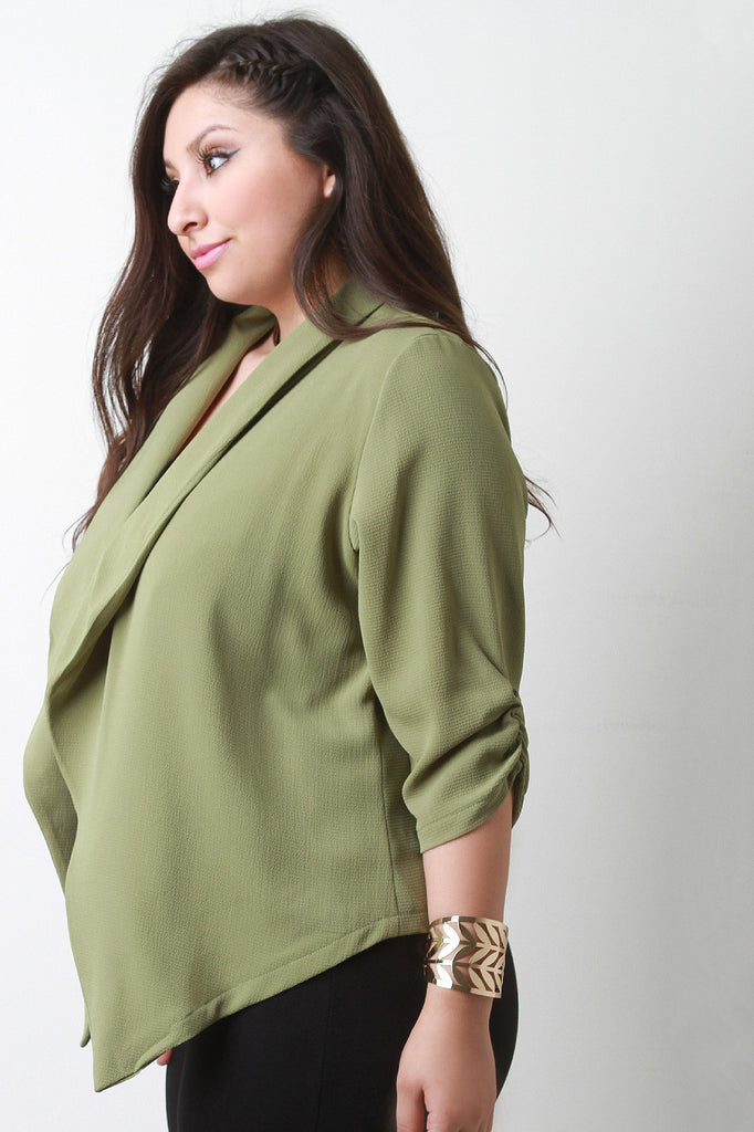 Half Sleeve Draped Blazer