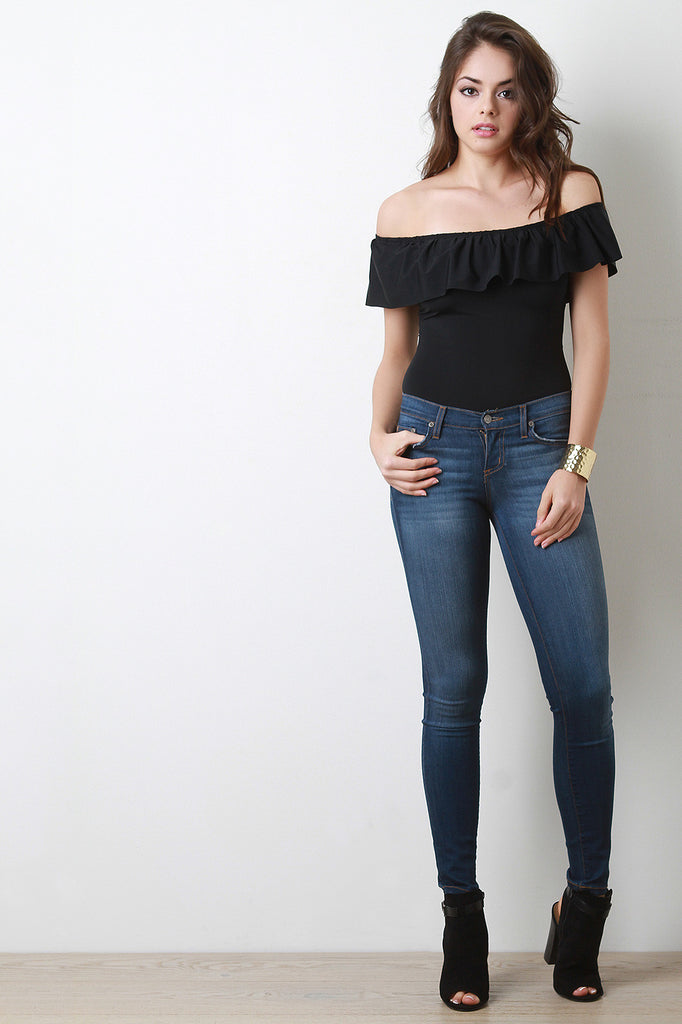 Off The Shoulder Ruffle Bodysuit