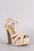 T-Strap Peep Toe Chunky Platform Heel